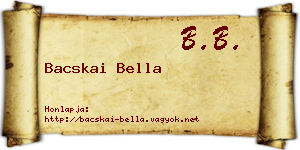 Bacskai Bella névjegykártya
